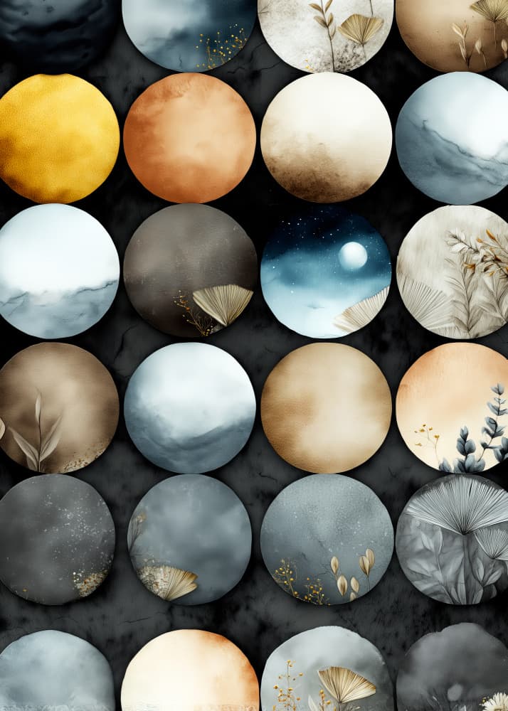 Serene Nature Circles by Justyna Jaszke — canvas wall art