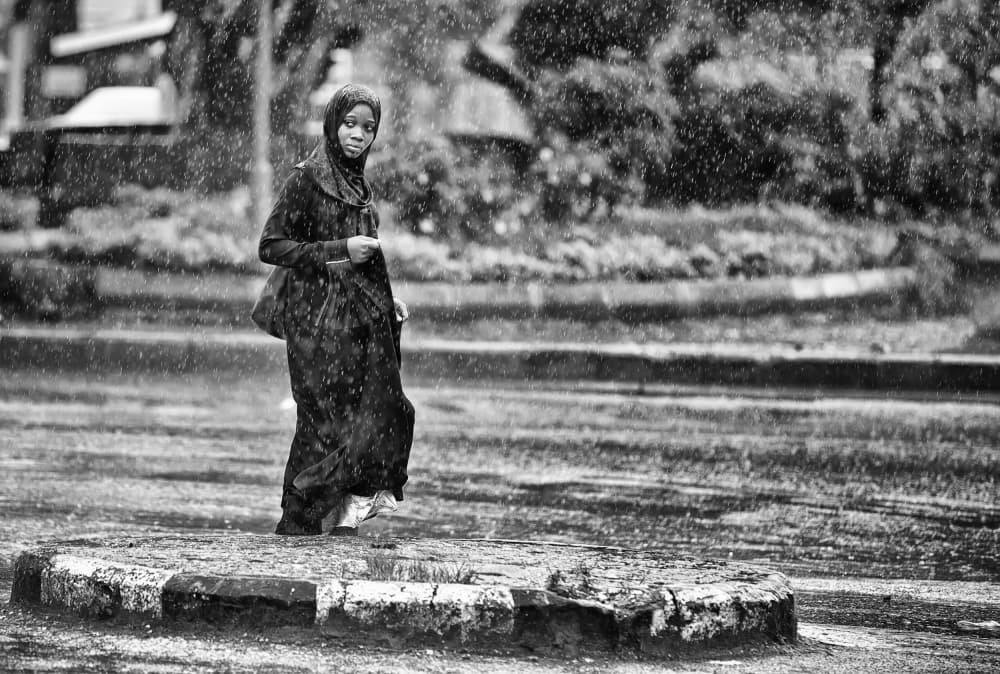 Solitary Walk In Rain by Goran Jovic — canvas wall art