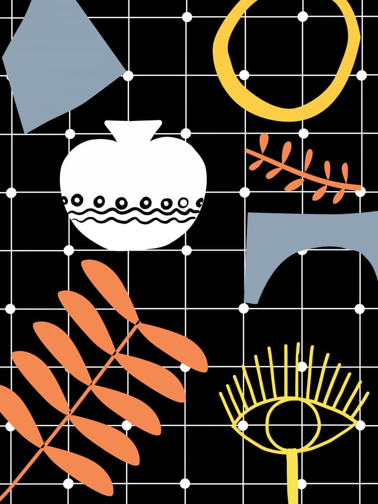 Playful Abstract Grid by Little Dean — canvas wall art