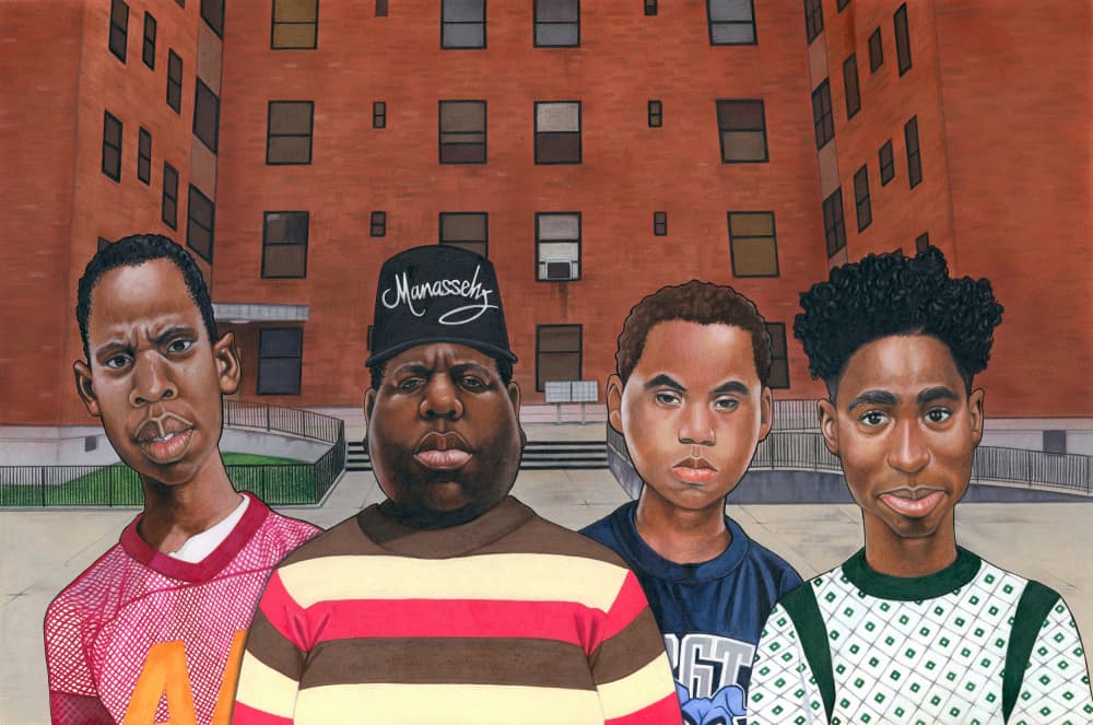 Four Urban Youth by Manasseh Johnson Sr. — canvas wall art