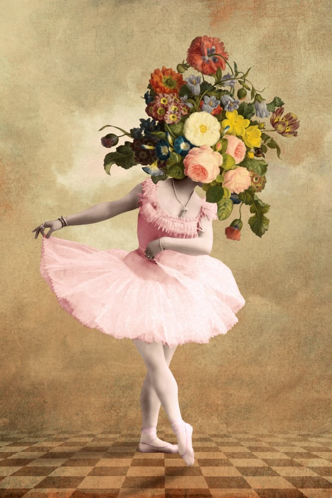 Ballerina Flower Head by Marja van den Hurk — canvas wall art