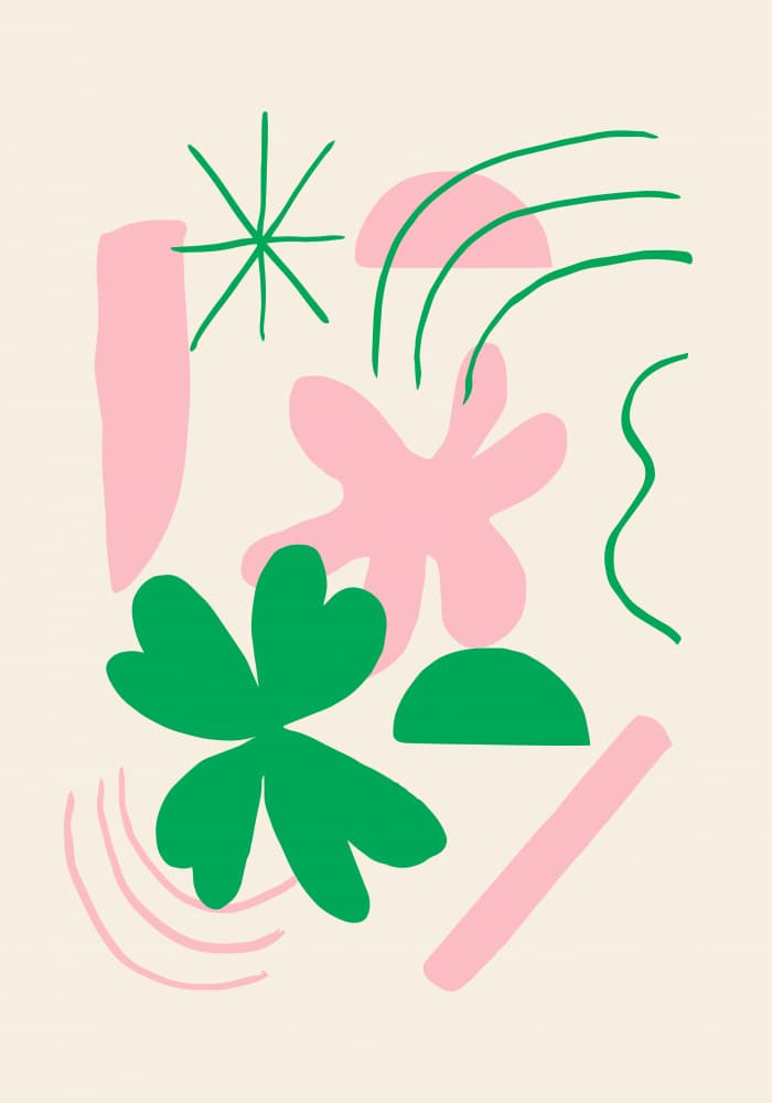 Modern Clover Shapes by Studio JKN — canvas wall art