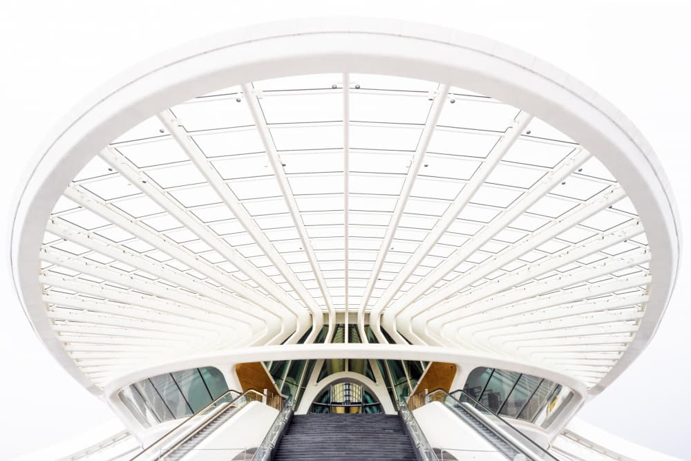 Futuristic White Architecture by Linda Wride — canvas wall art