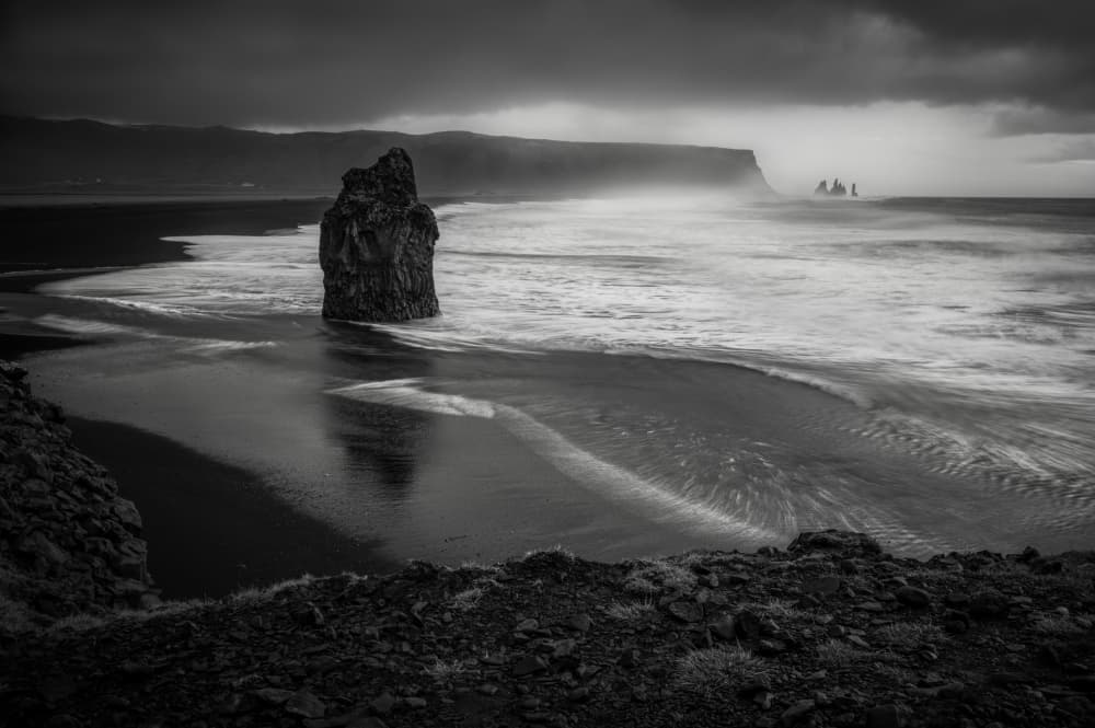Stormy Sea Stack Beach by Alessandro Traverso — canvas wall art