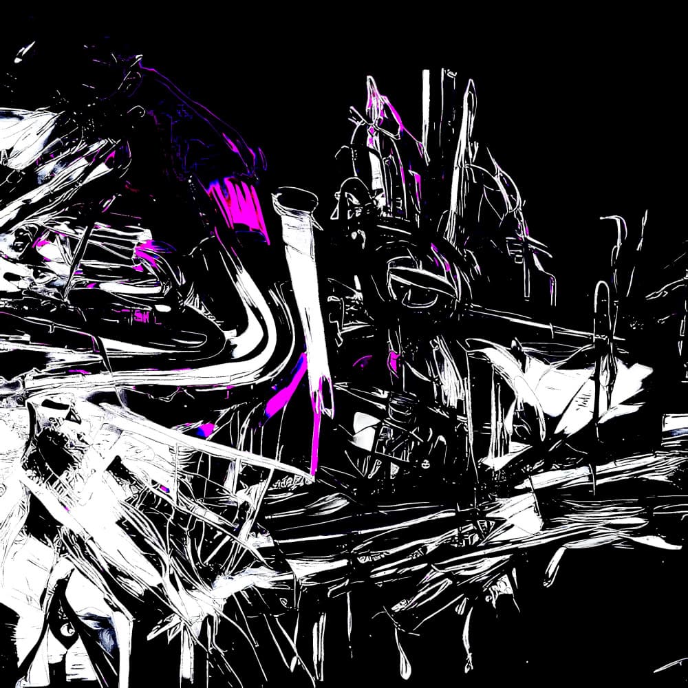 Magenta Abstract Energy by mnemonixART — canvas wall art