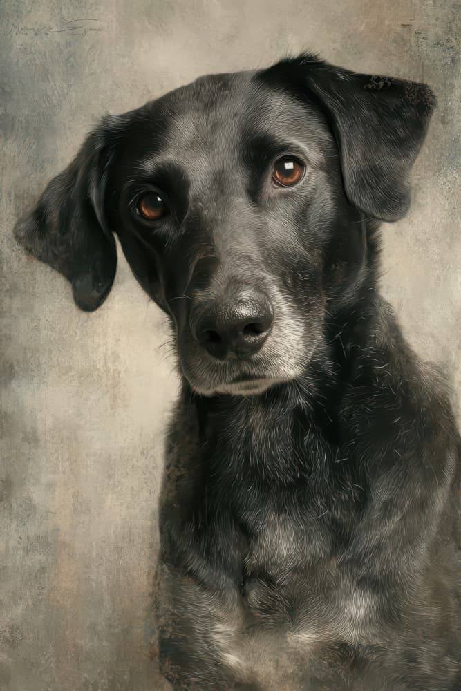 Soulful Dog Portrait by Rafal Kulik — canvas wall art