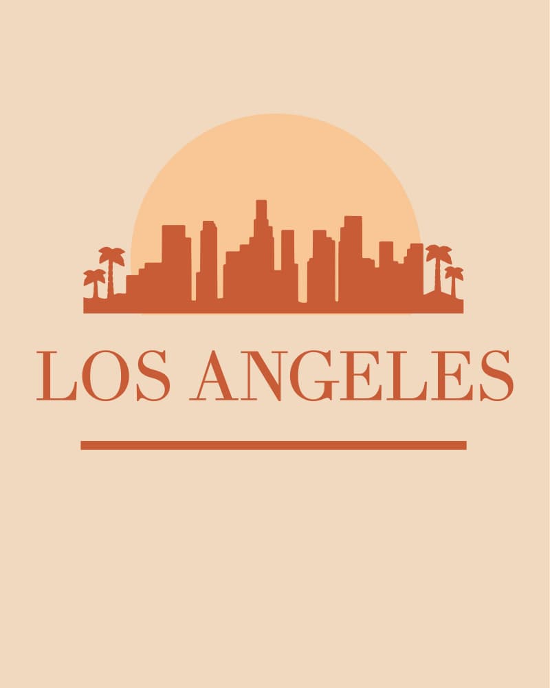 Los Angeles Sunset Skyline by Emiliano Deificus — canvas wall art