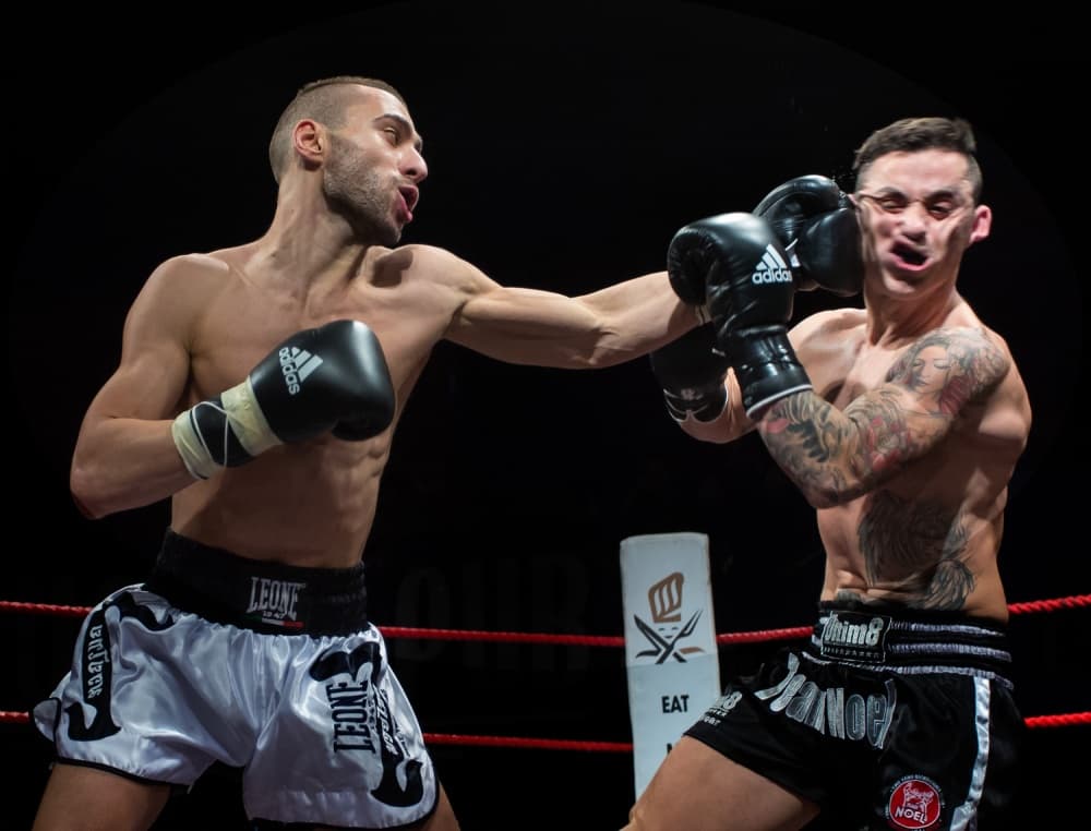 Powerful Boxing Punch by Martin Agius — canvas wall art