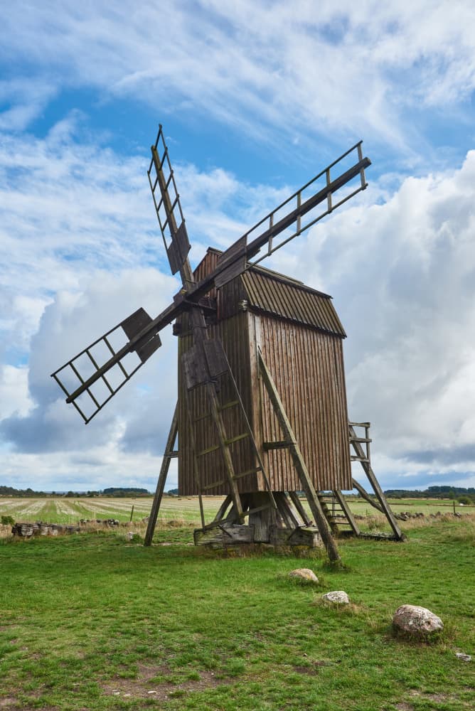 Old Wooden Windmill by Geertjan Plooijer — canvas wall art