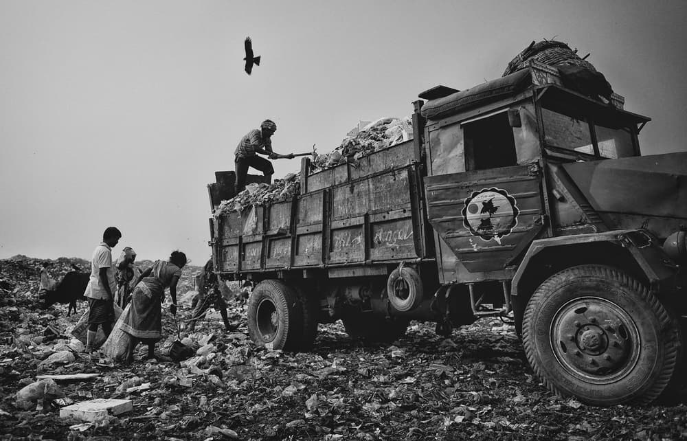 Waste Pickers Scene by Avishek Das — canvas wall art