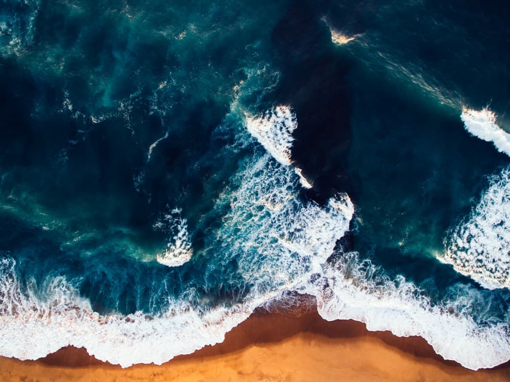 Aerial Ocean Waves Beach by Javier Pardina — canvas wall art