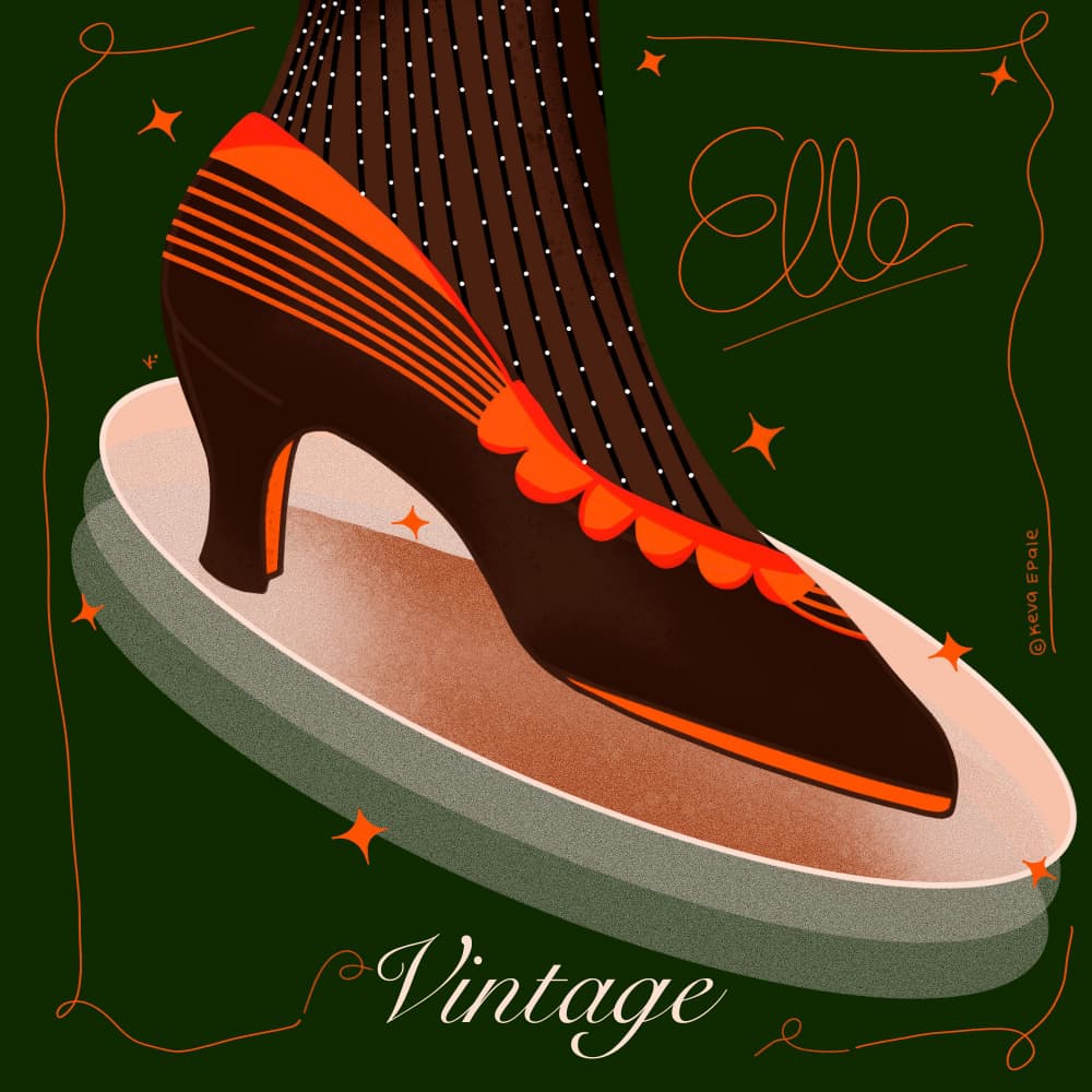 Vintage Style High Heel by Keva Epale — canvas wall art