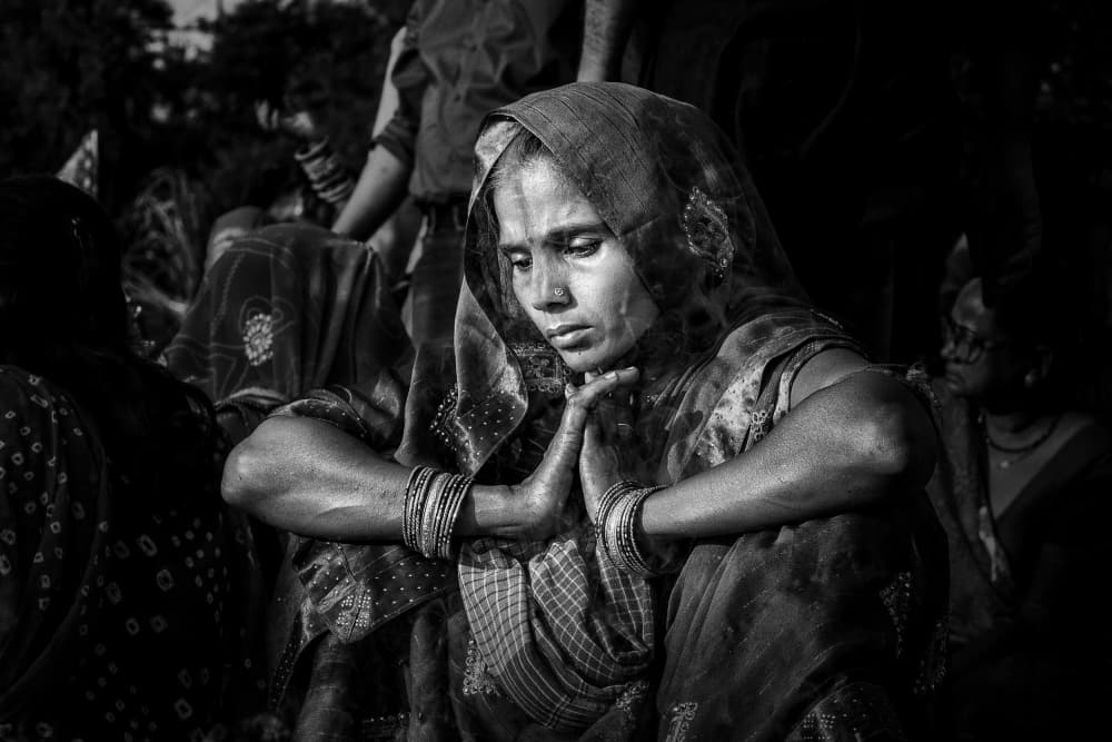 Solemn Indian Prayer by Kuntal Biswas — canvas wall art