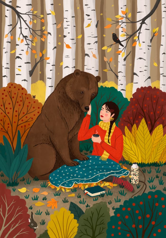 Autumn Forest Friends by Petra Holíková — canvas wall art