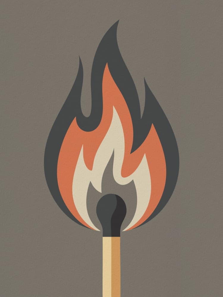 Burning Match Glow by Andreas Magnusson — canvas wall art