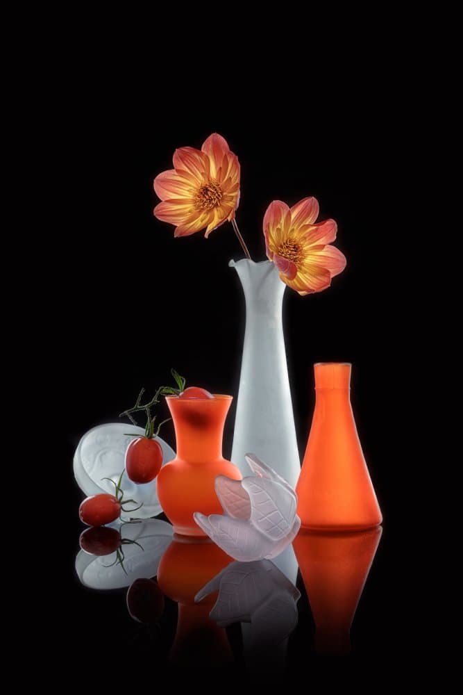 Glowing Vases Still Life by Lydia Jacobs — canvas wall art