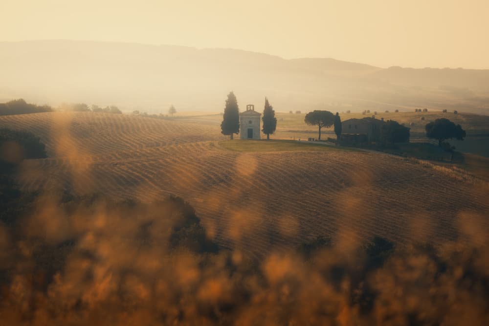 Tuscan Chapel Golden Hour by Thomas de Franzoni — canvas wall art