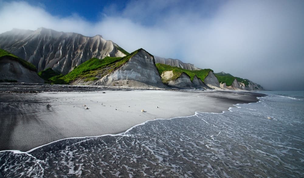 Misty Coastal Cliffs by Alexey Kharitonov — canvas wall art