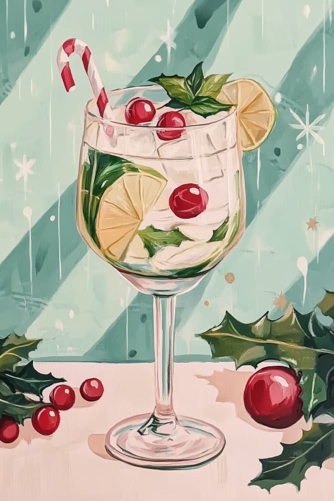 Festive Christmas Drink by Melloi Art Prints — canvas wall art
