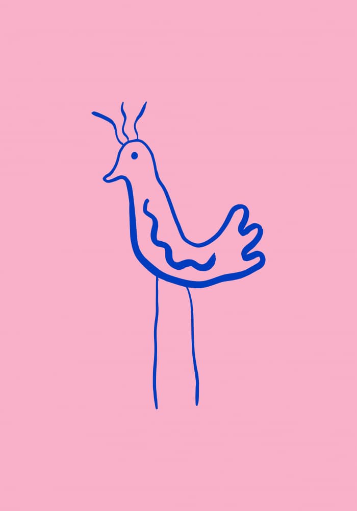 Whimsical Pink Bird by Studio JKN — canvas wall art