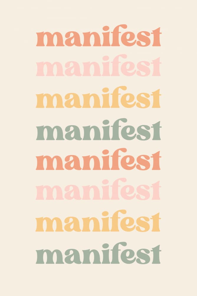 Positive Manifest Typography by Talitha McQueen — canvas wall art