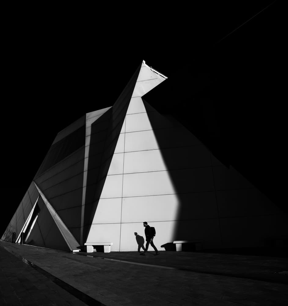 Modern Shadows Walk by Ibrahim Nabeel — canvas wall art