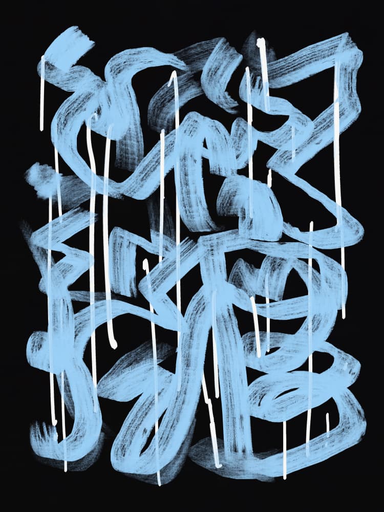 Blue Abstract Flow by Little Dean — canvas wall art