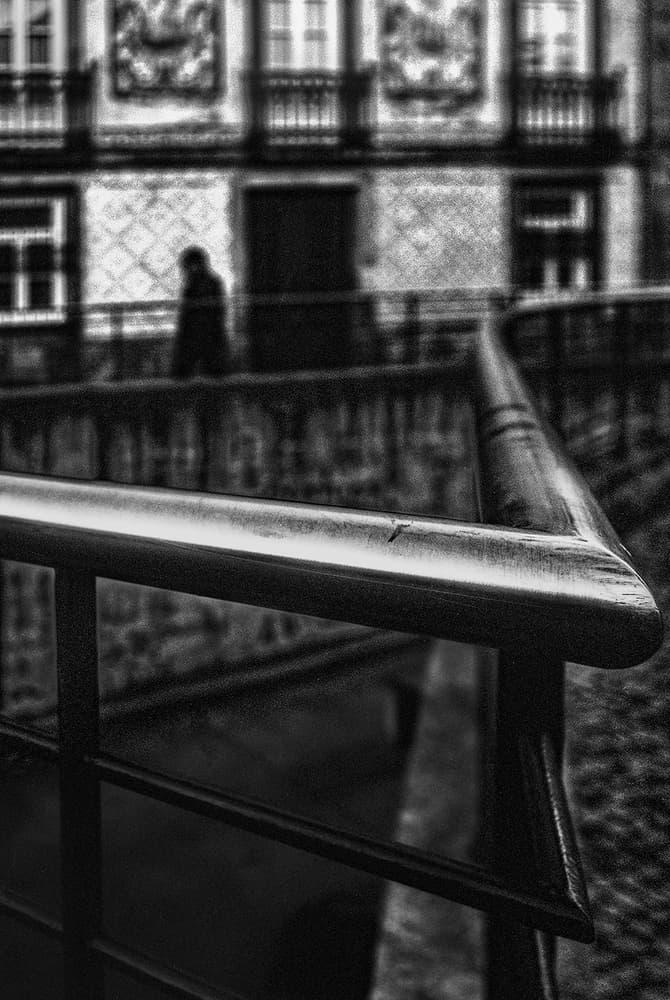 Solitary Figure on Bridge by Paulo Abrantes — canvas wall art