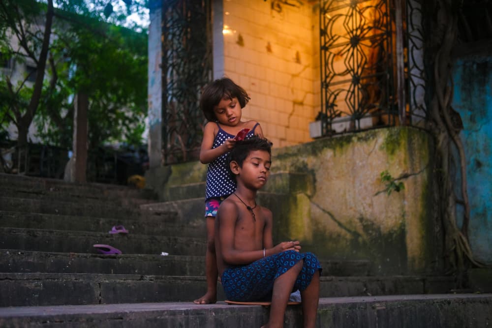 Combing Hair Serenity by Subhajit Das — canvas wall art