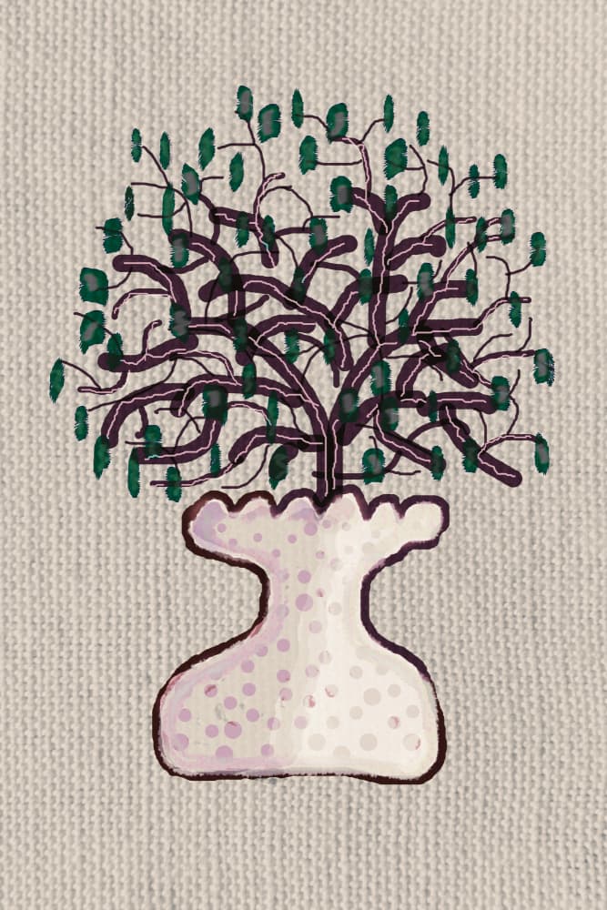 Stylized Potted Plant by Christina Sillen — canvas wall art