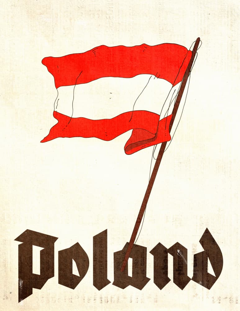 Vintage Poland Flag by Nicholas — canvas wall art
