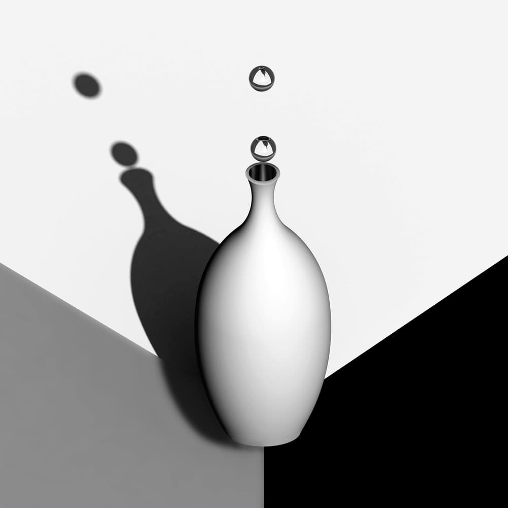 Floating Drops White Vase by Antonyus Bunjamin (Abe) — canvas wall art