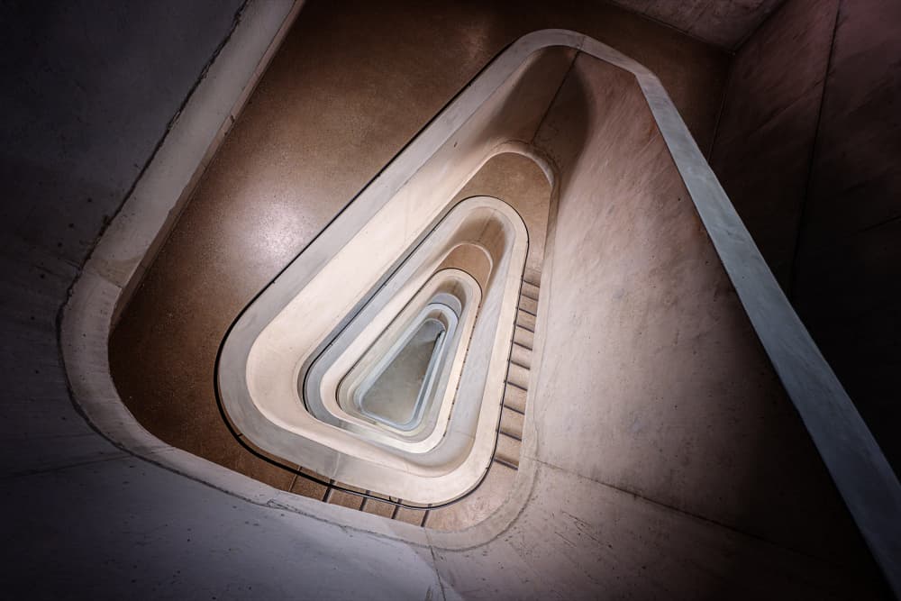 Geometric Spiral Staircase by fotomarion — canvas wall art