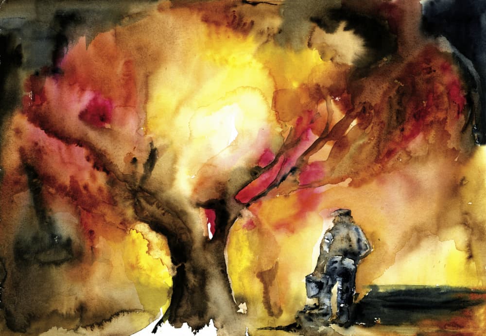 Man Under Glowing Tree by RodMacIver — canvas wall art