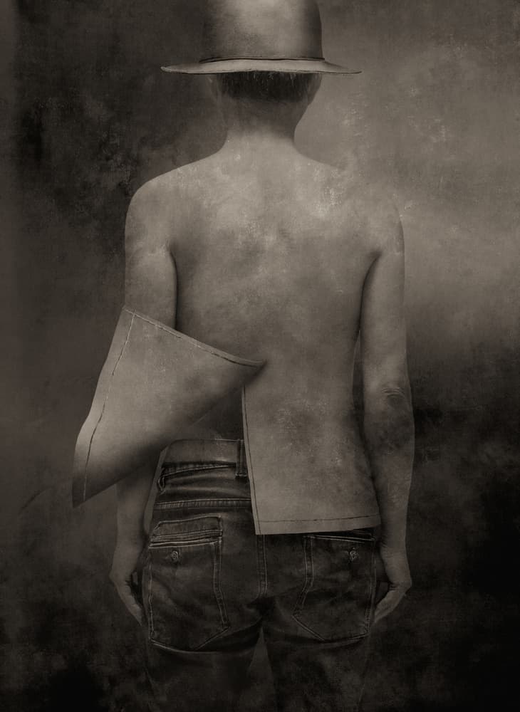Enigmatic Man Open Back by Biao Huang — canvas wall art