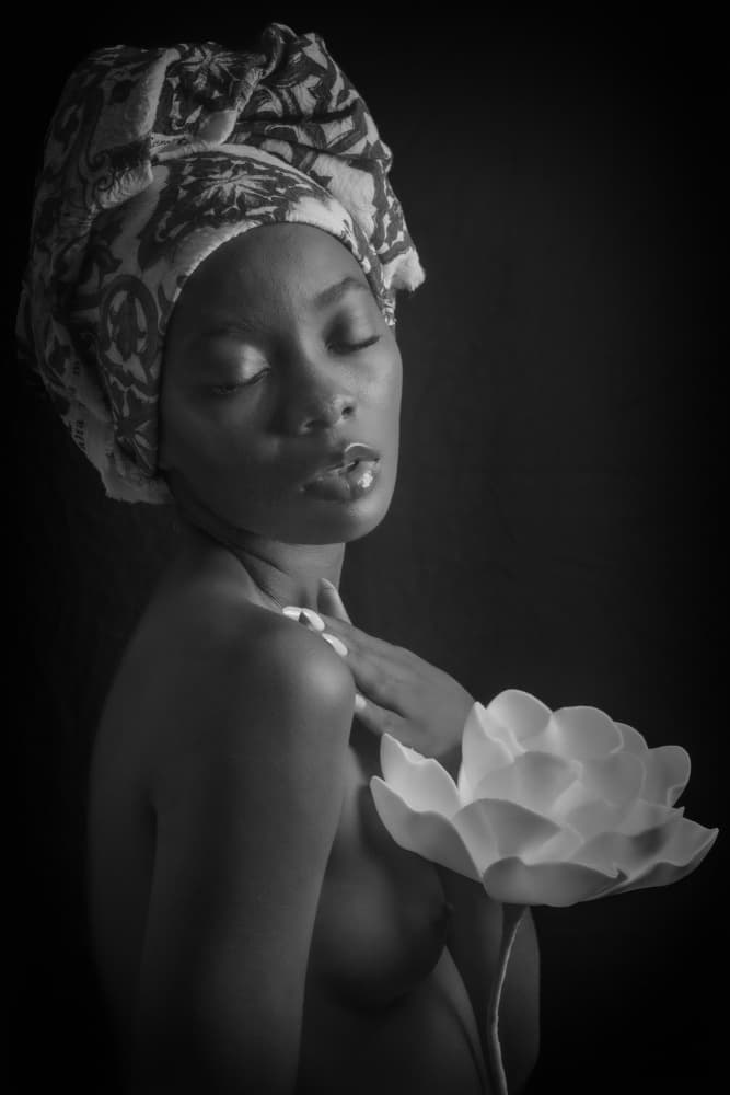 Serene Woman with Flower by Ruth Franke — canvas wall art