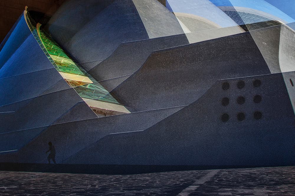 Blue Green Abstract Architecture by Massimo Della Latta — canvas wall art