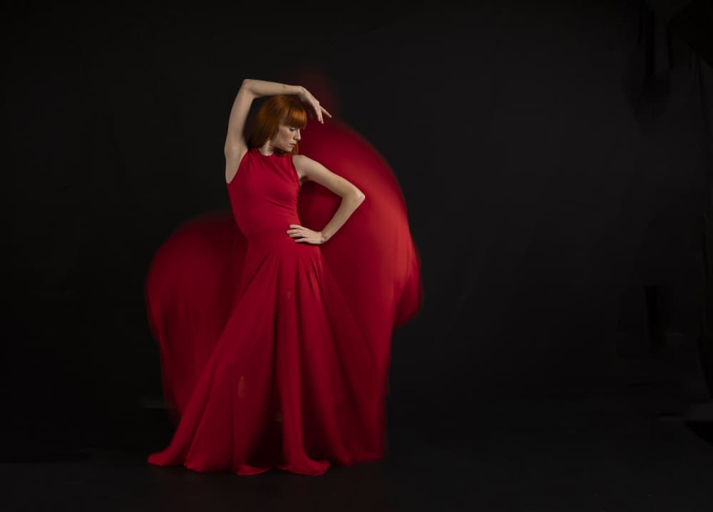Flamenco Red Dress by Shlomo Waldmann — canvas wall art