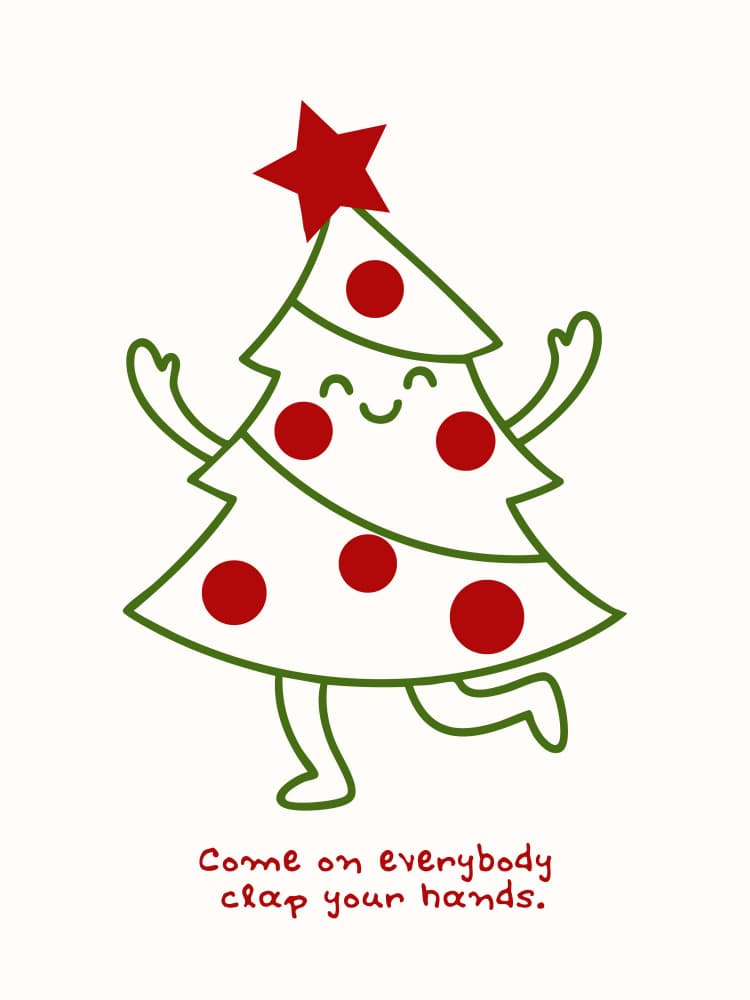 Dancing Christmas Tree by Ohkimiko — canvas wall art