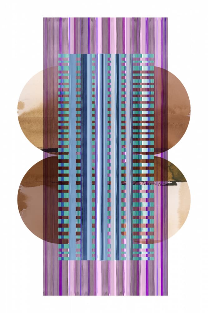 Abstract Striped Circles by cartissi — canvas wall art
