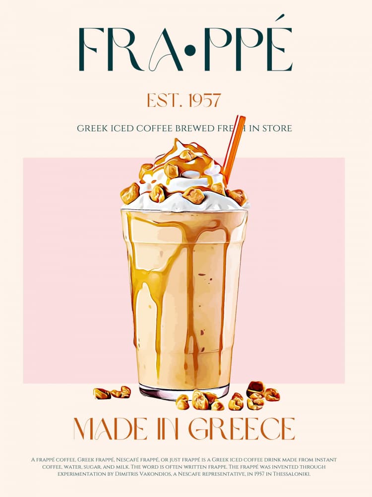 Greek Caramel Frappe by Nazma Khokhar — canvas wall art