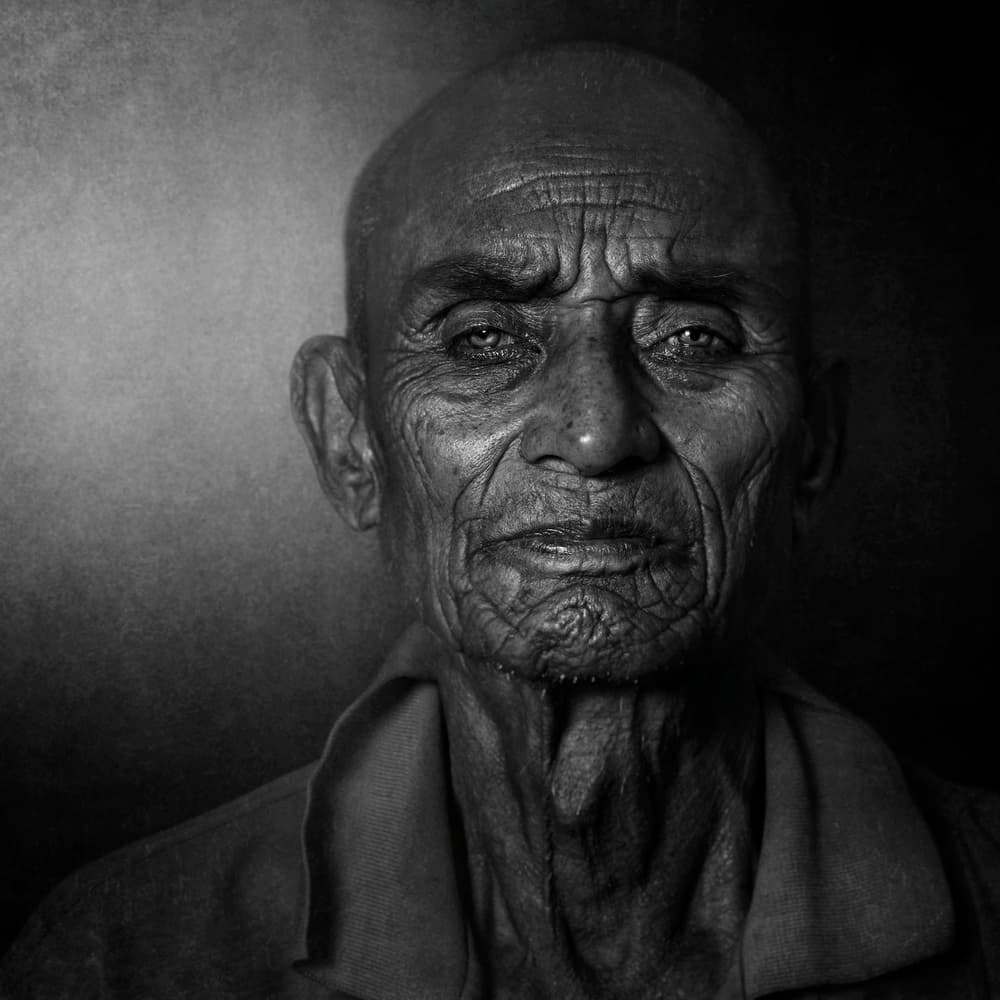 Intense Old Man by Fadhel Almutaghawi — canvas wall art
