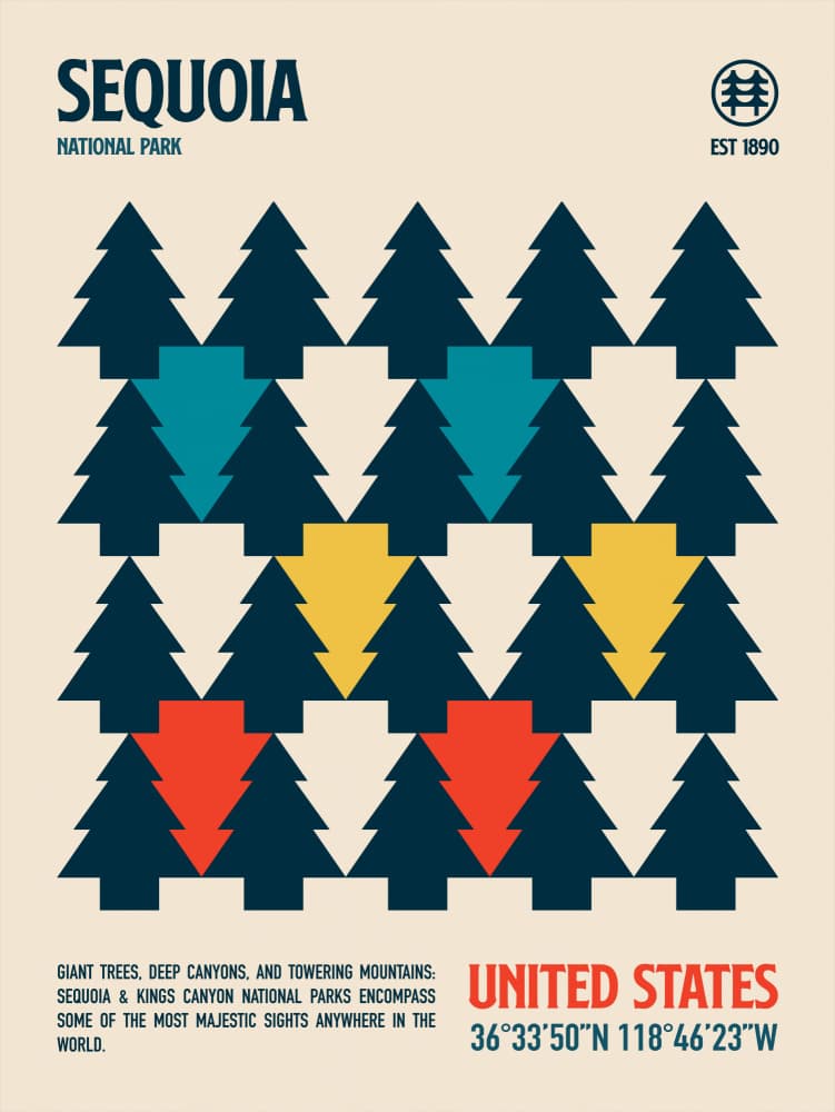 Vintage Sequoia Forest by Retrodrome — canvas wall art