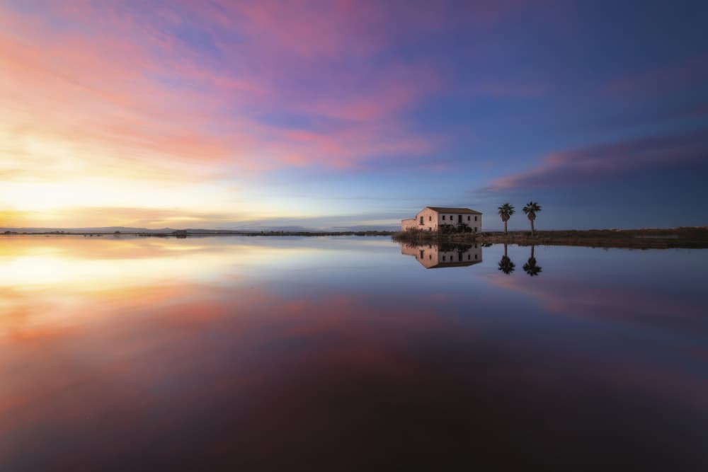 Vibrant Sunset Reflections by Tomás Hueso Marco — canvas wall art