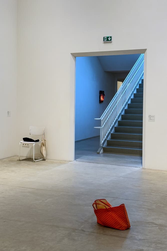 Blue Lit Stairwell by Lus Joosten — canvas wall art