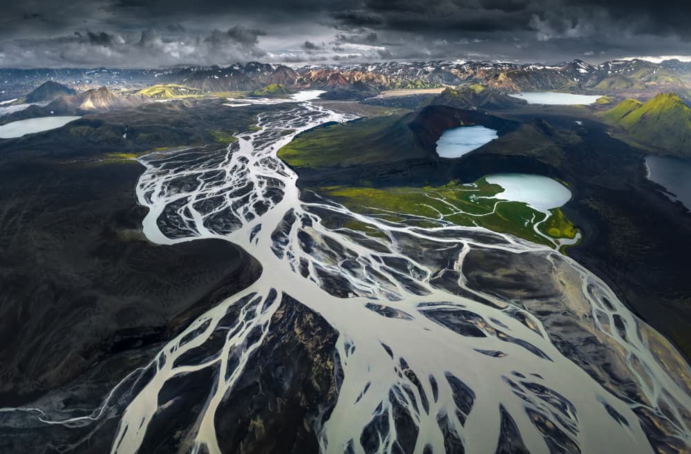 Braided River Landscape by Karol Nienartowicz — canvas wall art