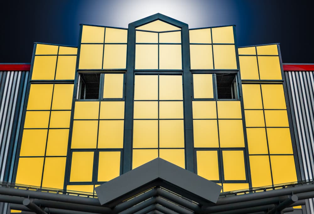 Golden Geometric Facade by Hans Günther — canvas wall art