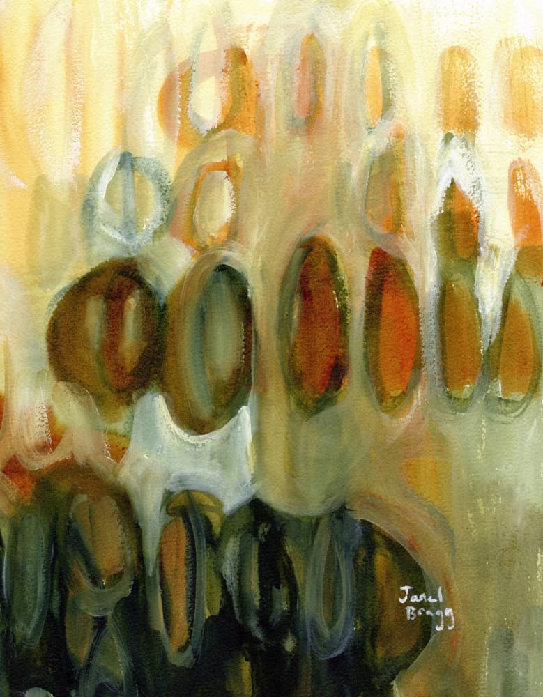 Warm Fluid Forms by Janel Bragg — canvas wall art