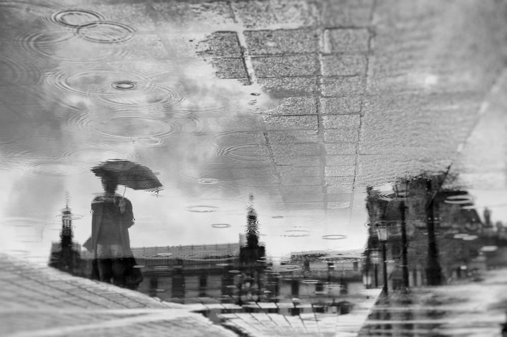 Rainy City Reflection by Eric Drigny — canvas wall art