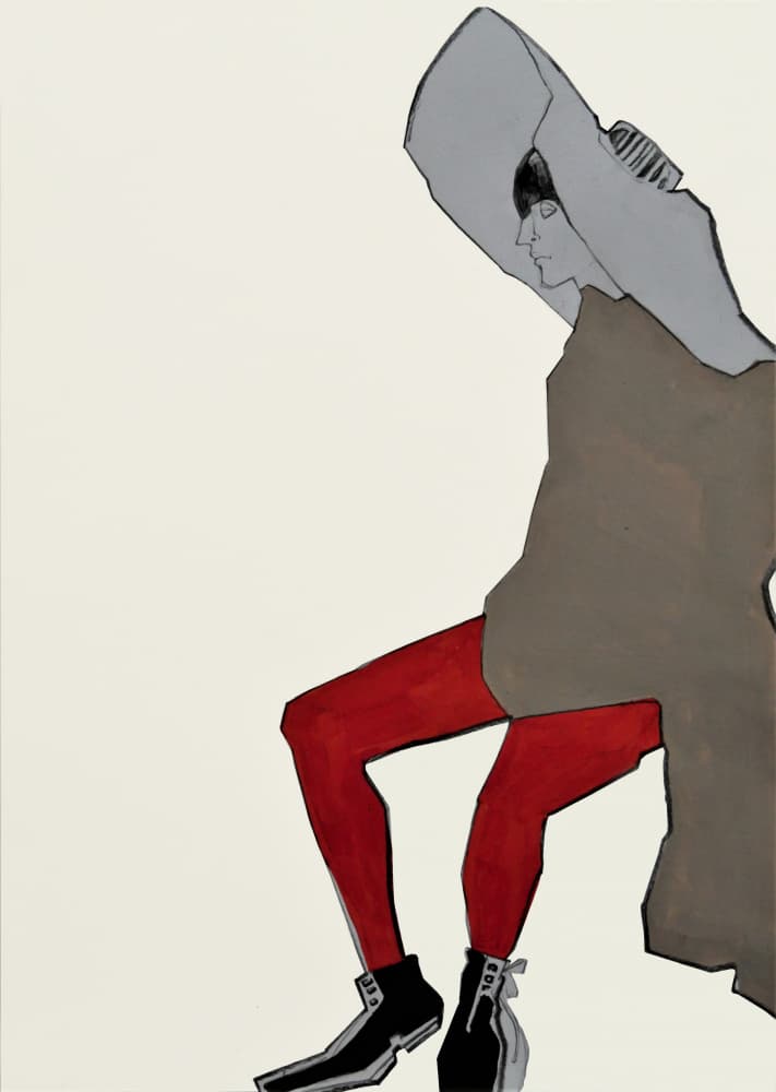 Red Tights Figure by Doris Schmitz — canvas wall art
